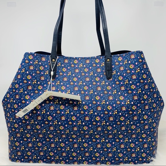 Tory Burch kerrington square tote blue wild pansy - Picture 4 of 8